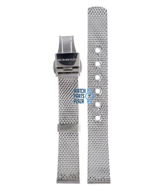 Burberry Burberry BU3005 Horlogeband Grijs Roestvrijstaal 16 mm
