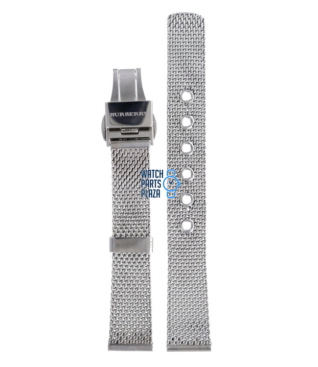 Burberry BU3005 Horlogeband BU-3005 Grijs Roestvrijstaal 16 mm