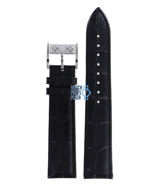 Burberry BU1206 Watch Band BU-1206 Black Leather 20 mm