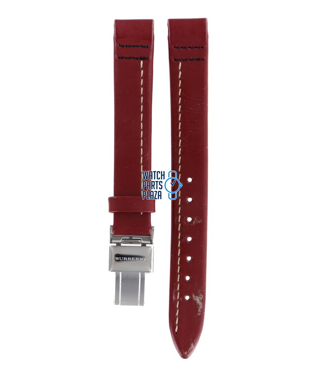 Burberry BU1013 Watch Band BU-1013 Red Leather 13 mm