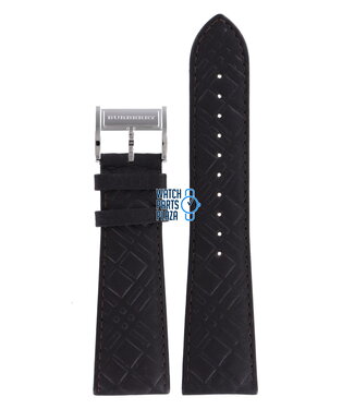 Burberry Burberry BU1107 Correa De Reloj Negro Cuero 25 mm