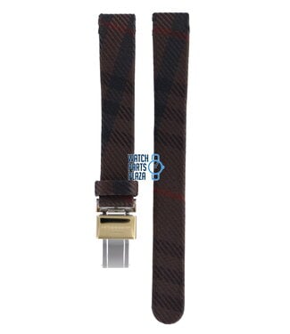 Burberry Burberry BU1017 Watch Band Brown Leather & Textile 13 mm