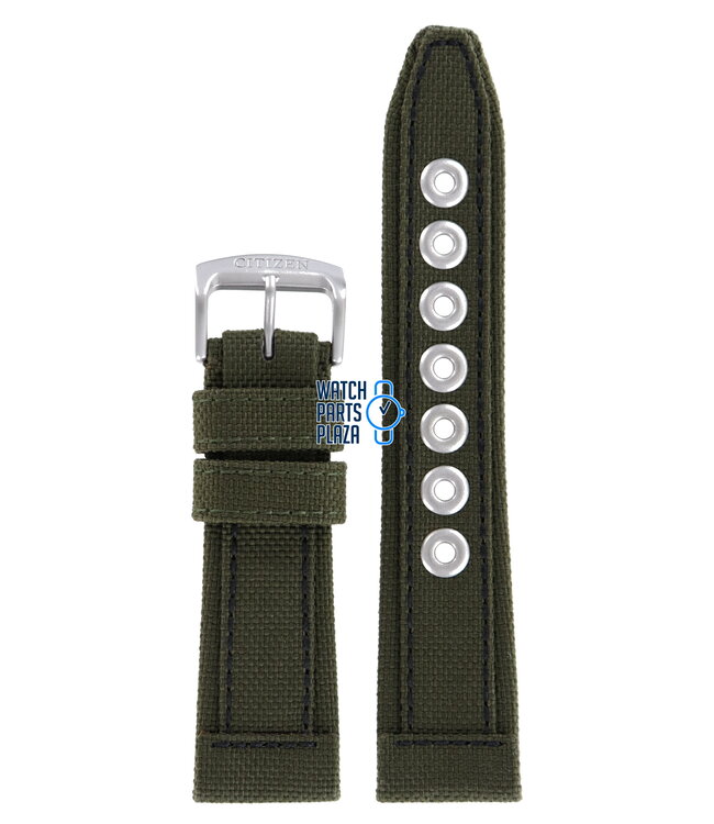 Citizen AP4011-01W Military Watch Band 59-S52535 Green Leather & Textile 23 mm Eco-Drive