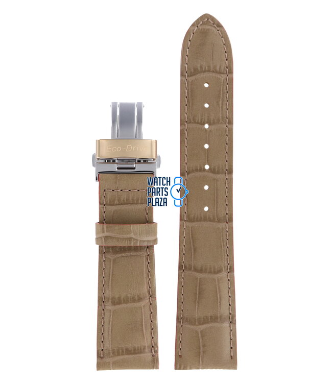 Citizen FC0003-18D Watch Band 59-S52792 Beige Leather 21 mm Radio Controlled