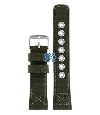 Citizen Citizen AW1410-16X & AW1410-32X Military Bracelet De Montre Vert Cuir et Textile 22 mm