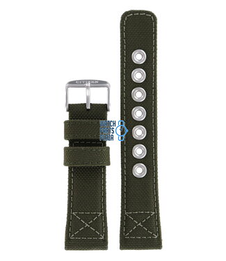 Citizen Citizen AW1410-16X & AW1410-32X Military Pulseira De Relógio Verde Couro e Têxtil 22 mm