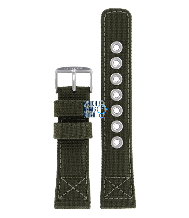 Citizen AW1410-16X & AW1410-32X Military Bracelet De Montre 59-S53094 Vert Cuir et Textile 22 mm Eco-Drive