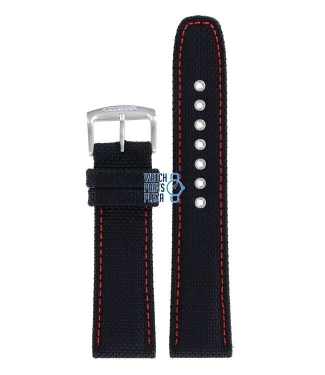 Citizen BU2040-05E & BU2040-05E-1 Sports Watch Band 59-S53190 Black Leather & Textile 22 mm Eco-Drive