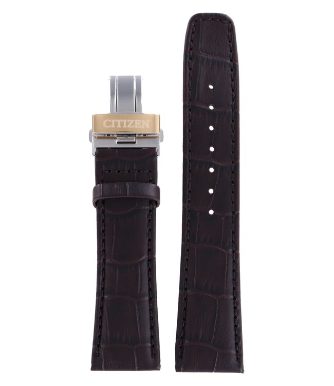 Citizen AT8113-12H, AT8113-04H & CB0153-21A Watch Band 59-S53292 Dark Brown Leather 23 mm Radio Controlled