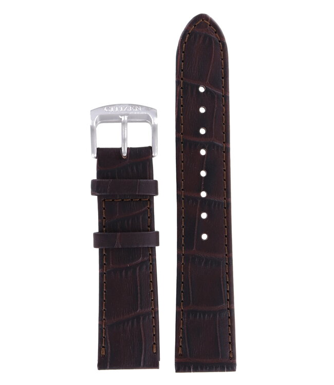 Citizen NJ0090-13P & NJ0090-30P Titanium R008528 Watch Band 59-R50270 Dark Brown Leather 20 mm Automatic