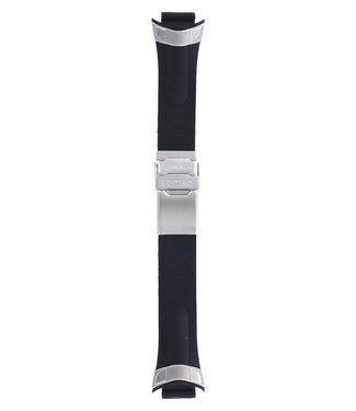 Seiko Seiko  -Z 16 - V657-6120 Horlogeband Zwart Siliconen 16 mm