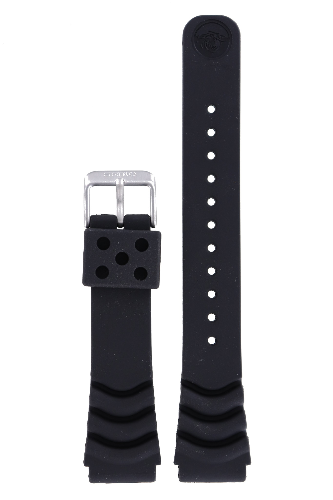 Seiko Z 20 SNM037 7S35 00F0 Watch Band Black Silicone 20 mm