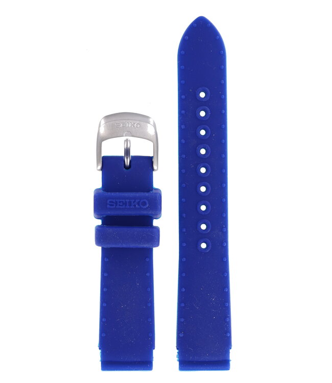 Seiko 3M22-0D80 & 3M22-0D89 Watch Band 4H69JB Blue Silicone 16 mm Kinetic