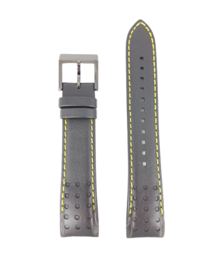 Seiko Seiko SNAE67 Watch Band 7T62-0KV0 21mm black & yellow stitching