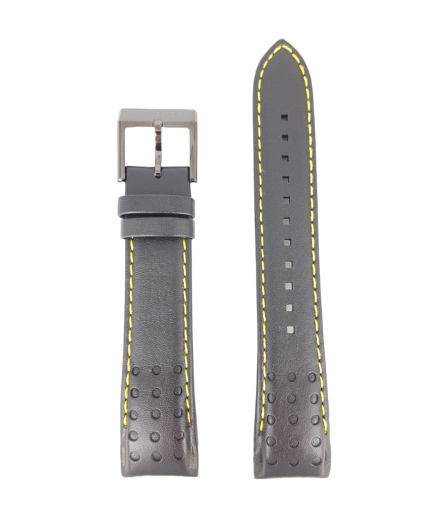 Seiko SNAE67P1 Black Yellow Leather Watch Band 7T62-0KV0 Strap 21mm Sportura