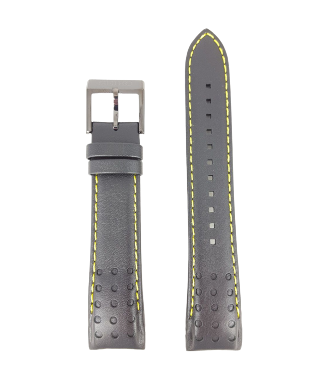 Seiko SNAE67P1 Schwarz Gelb Leder Uhrenarmband 7T62-0KV0 Strap 21mm Sportura