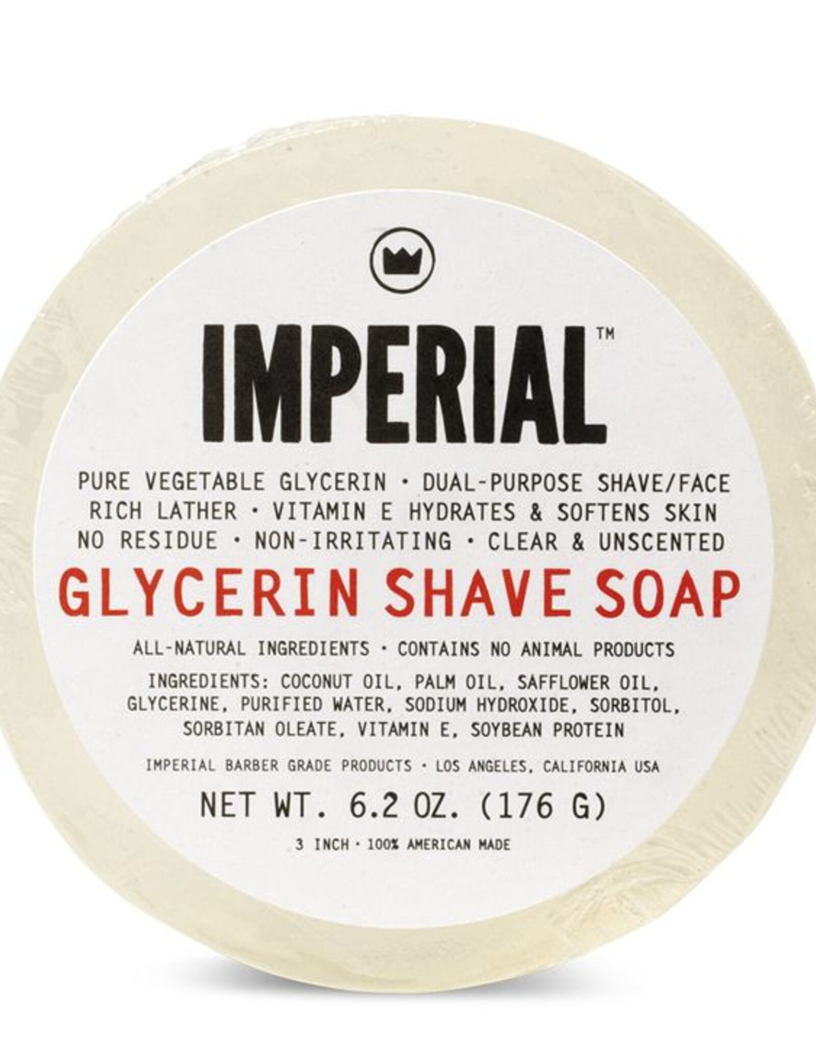 Imperial Barber Products Glycerin Shave Soap - Puck
