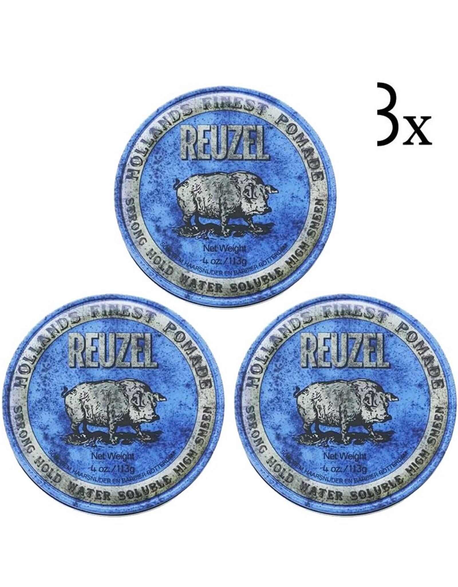 Reuzel Blue Strong Hold Pomade 3-pack