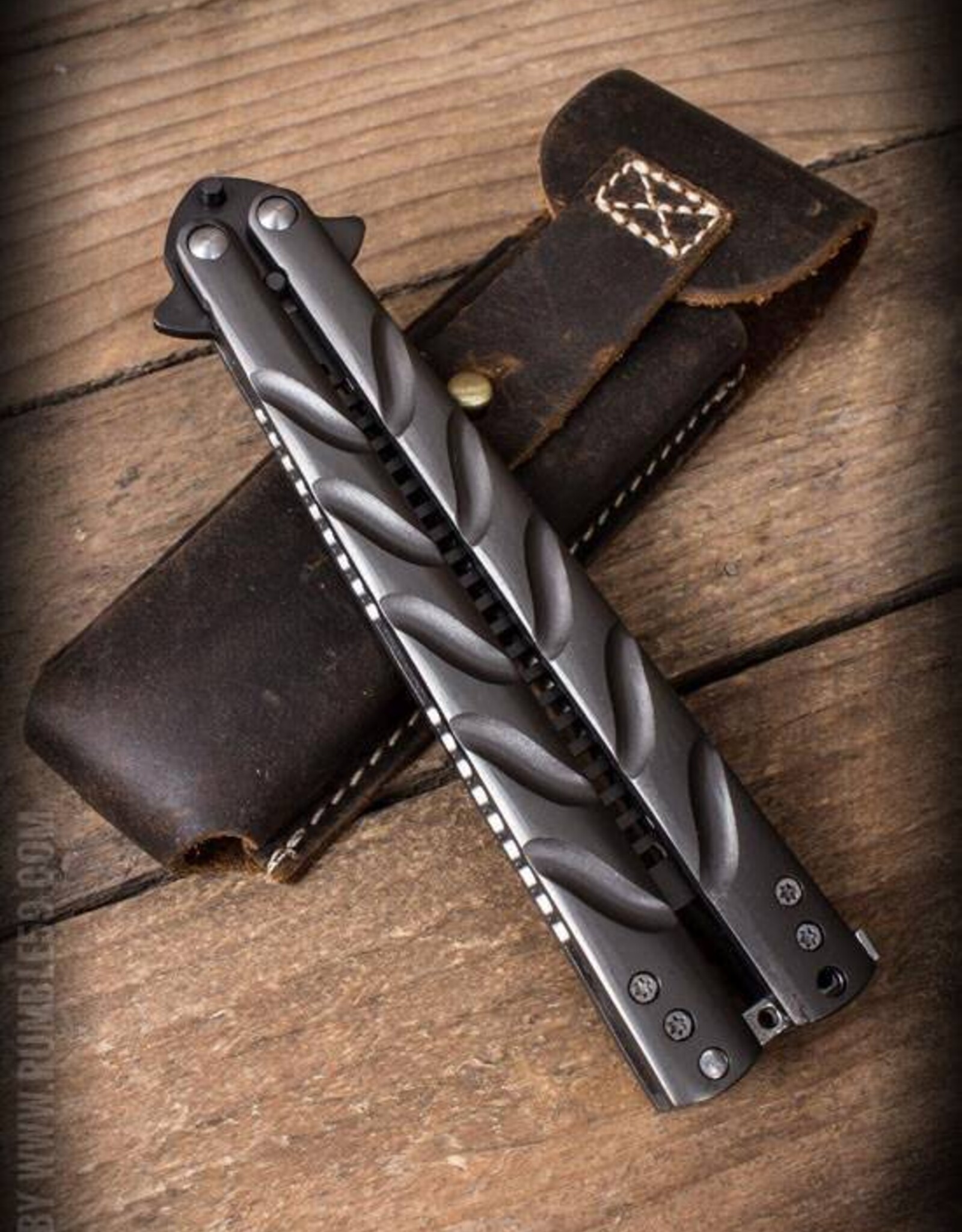 Schmiere Butterfly Comb in leren etui