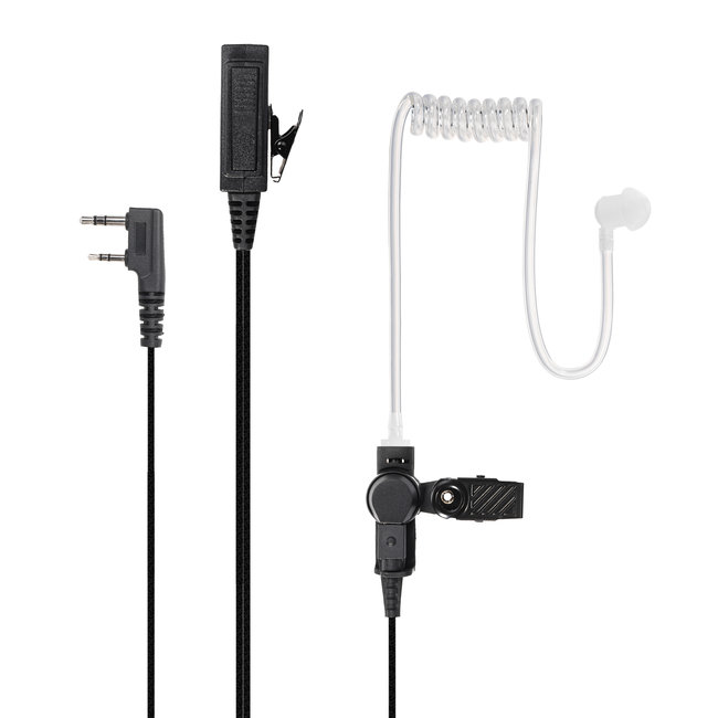 Kenwood 2 Pin Military Grade Portofoon Headset voor Kenwood met Braided Kabel