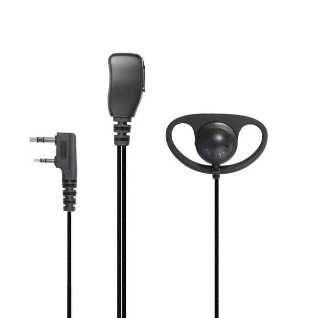 Kenwood 2 Pin Braided D-Shape Kenwood Portofoon Oortje