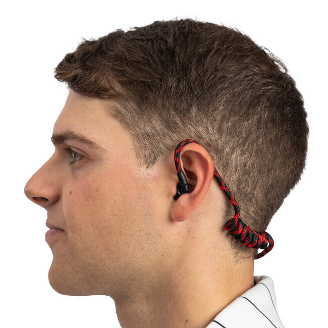 Accessoires Hoornie - Braided Eartube Zwart met Rood