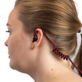 Accessoires Hoornie - Braided Eartube Zwart met Rood