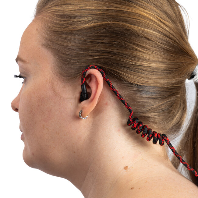 Accessoires Hoornie - Braided Eartube Zwart met Rood