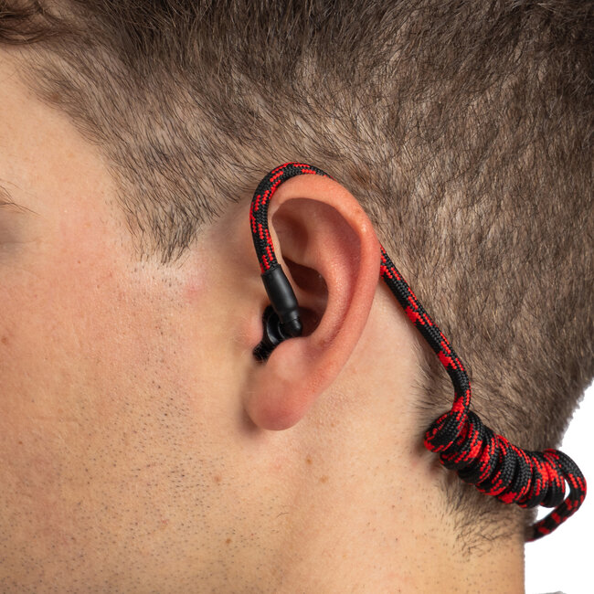 Accessoires Hoornie - Braided Eartube Zwart met Rood