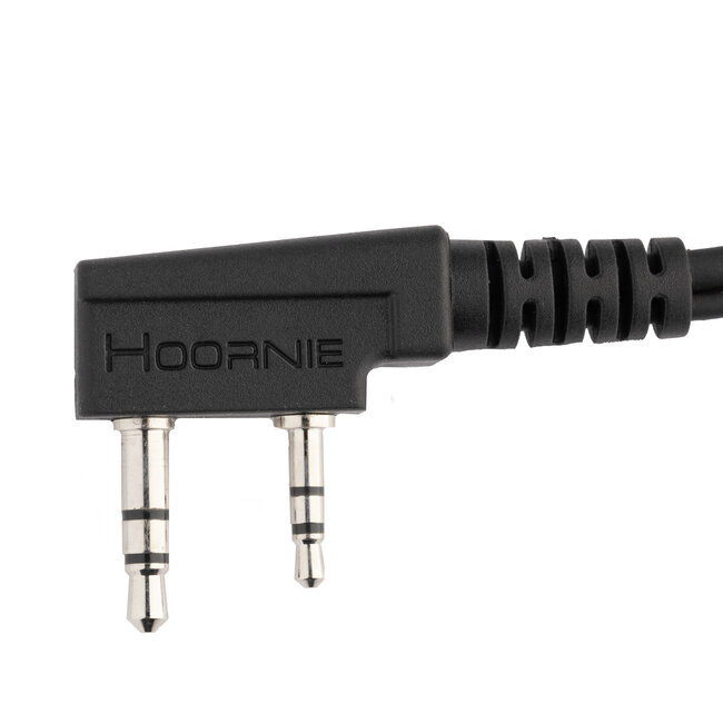 Kenwood 2 Pin Military Grade Portofoon Headset voor Kenwood met Braided Kabel & Zwarte Eartube