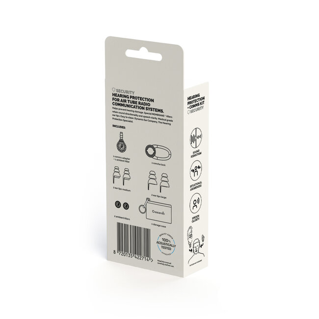 Accessoires Cresendo Security Ambient Communicatiekit Cresendo Gehoorbescherming Communicatiekit voor Headsetsmet Gehoorbescherming voor Portofoon Oortjes