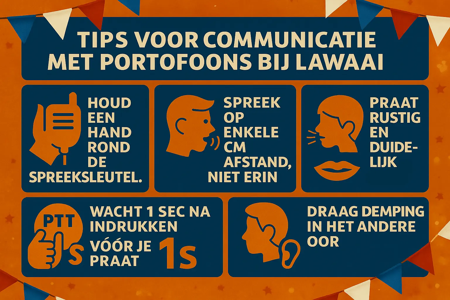 Communicatietips Portofoons in omgeving met veel lawaai