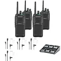 Kenwood Kenwood TK-3701D Starterskit – 4 Portofoons, 4 Headsets & 1 Multilader