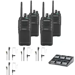 4x Kenwood TK3701D + Headsets & Multilader