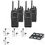 Kenwood Kenwood TK-3701D Starterskit – 4 Portofoons, 4 Headsets & 1 Multilader