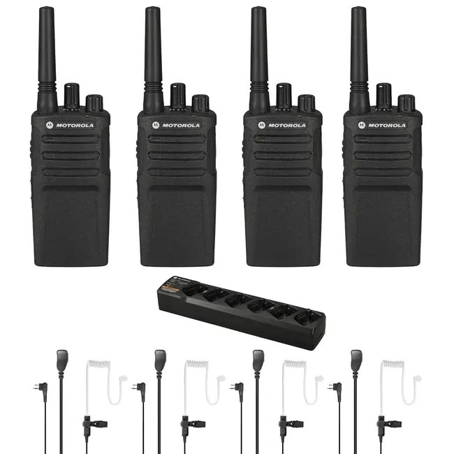 Motorola Motorola XT420 Starterskit – 4 Portofoons, 4 Headsets & 1 Multilader