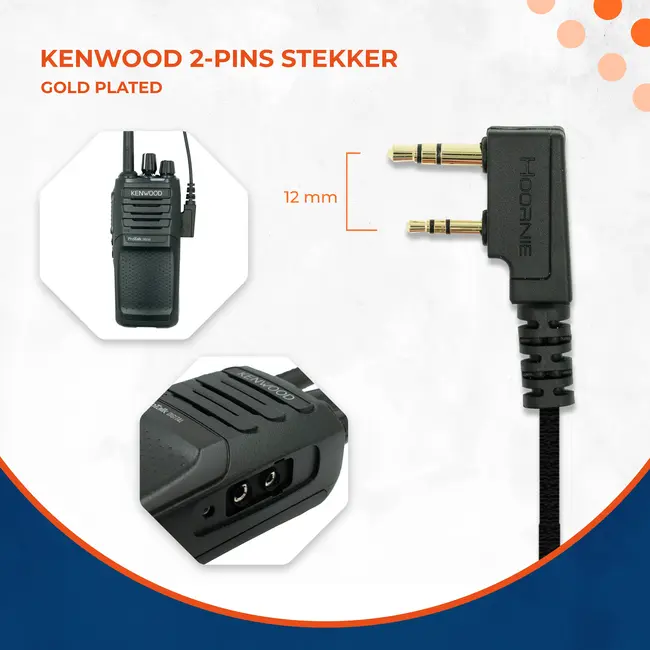 Kenwood 2 Pin Portofoon Oortje voor Kenwood Portofoons