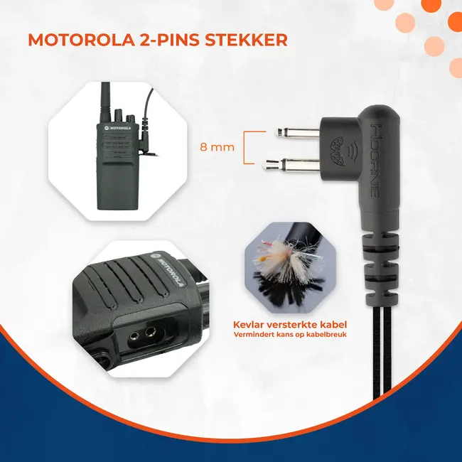Motorola 2 Pin D-Shape Motorola Portofoon Oortjes