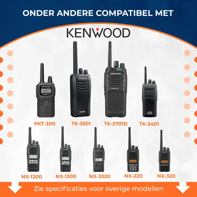 Kenwood 2 Pin Headset voor Kenwood Portofoon