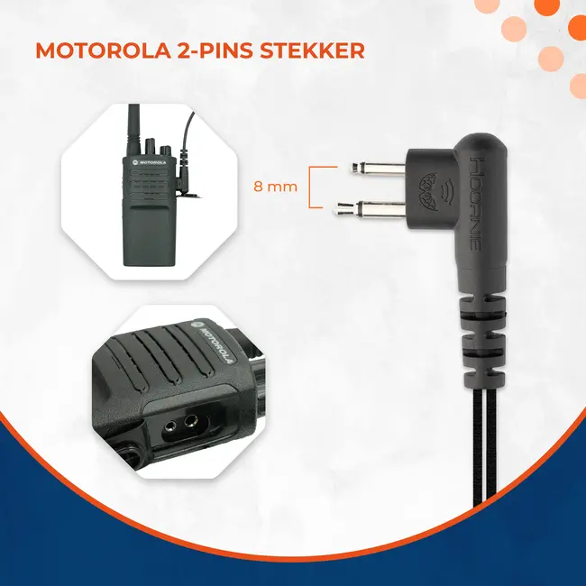 Motorola 2 Pin Heavy Duty Oortje Voor Motorola Portofoon