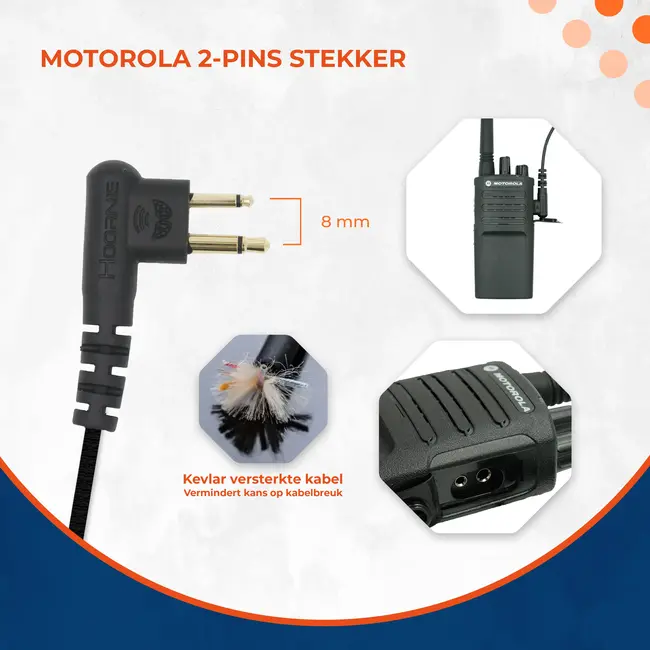 Motorola 2 Pin Handheld speaker / microfoon voor Motorola portofoons