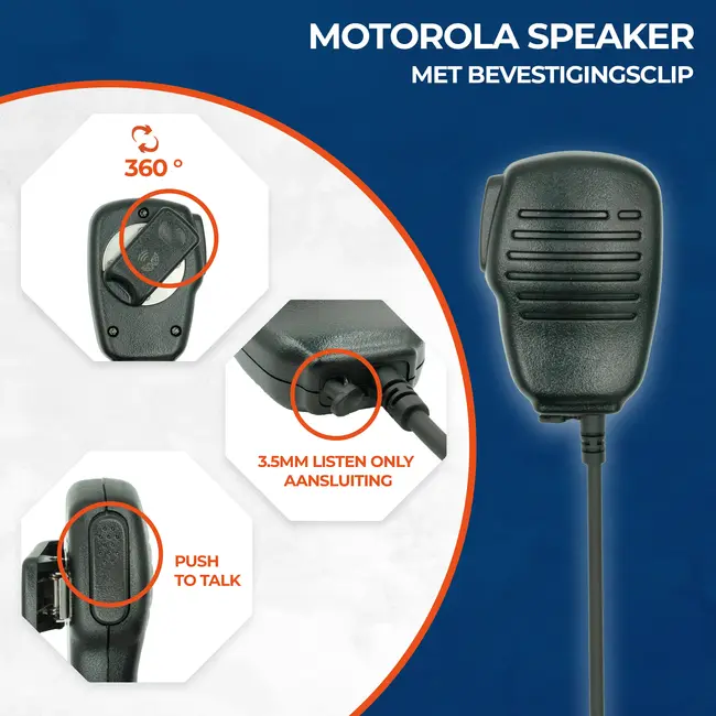 Motorola 2 Pin Handheld speaker / microfoon voor Motorola portofoons