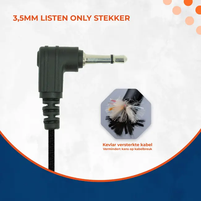 Accessoires 3.5mm Listen Only Oortje - Kort snoer van 15 centimeter