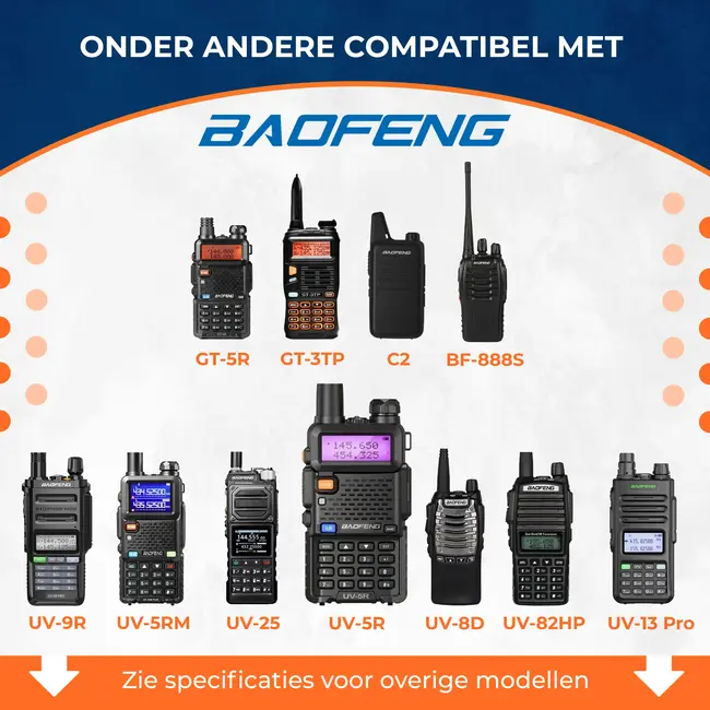 BaoFeng Waterproof Speaker Microfoon voor BaoFeng met Kevlar kabel en IP67 rating
