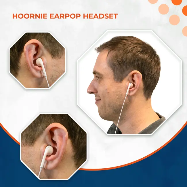 Kenwood 2 Pin Hoornie - Earpop Headset voor Kenwood 2-pins