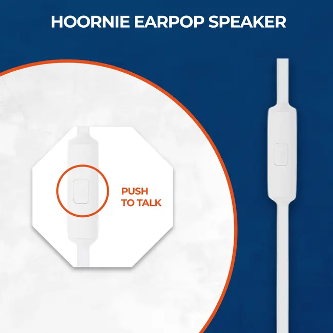 Kenwood 2 Pin Hoornie - Earpop Headset voor Kenwood 2-pins