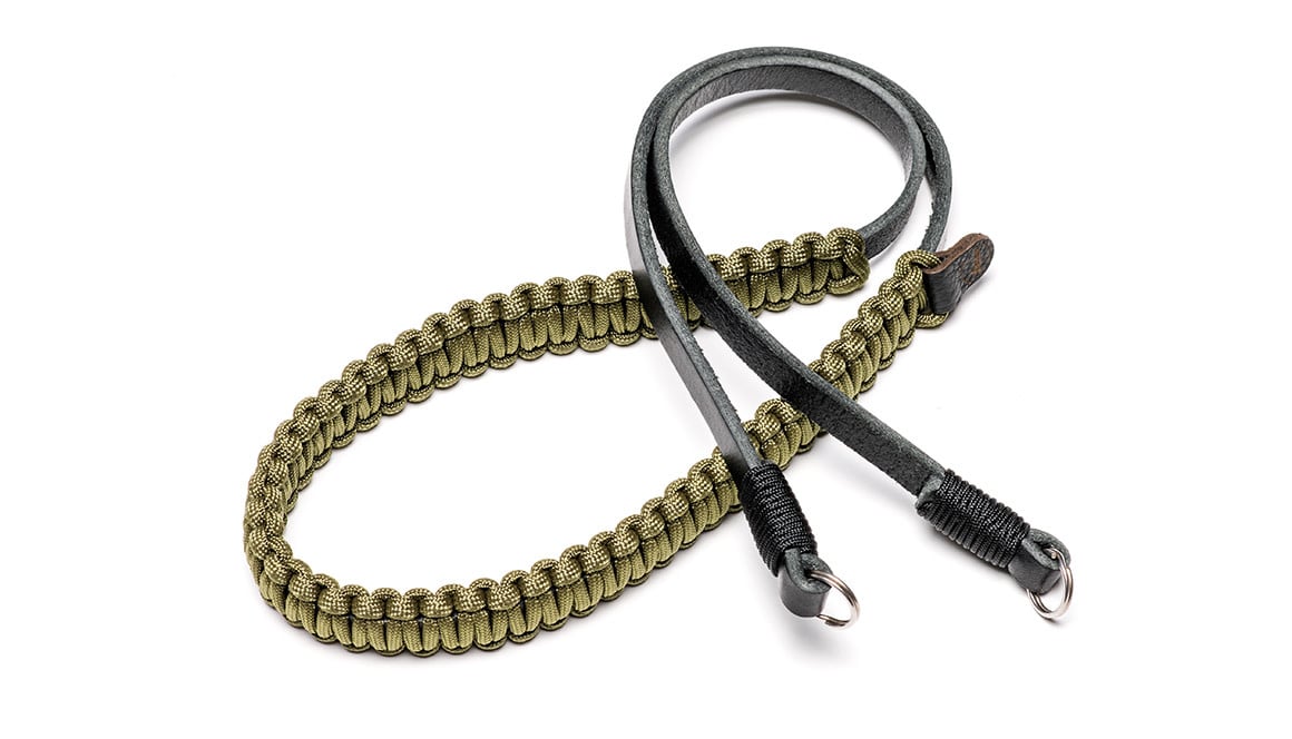 Leica paracord strap created by Cooph, black/olive, 126cm