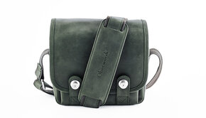 THE Q BAG - Cow-Hide Pine Tree green/Lining red