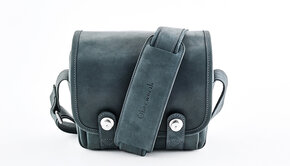 THE Q BAG - Cow-Hide Midnight blue / Lining & Insert Grey