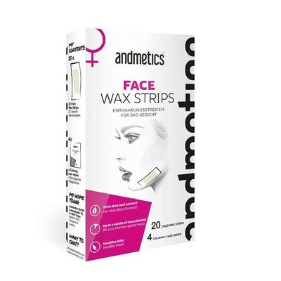 Andmetics Face Wax Strips - Streifen zur Haarentfernung im Gesicht